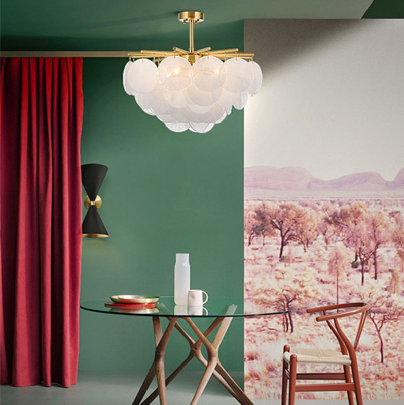 Glass Pendant Match LED Chandelier For Living Room Dining Bedroom Luxury Metal Nimbus Chandelier(WH-MI-180)