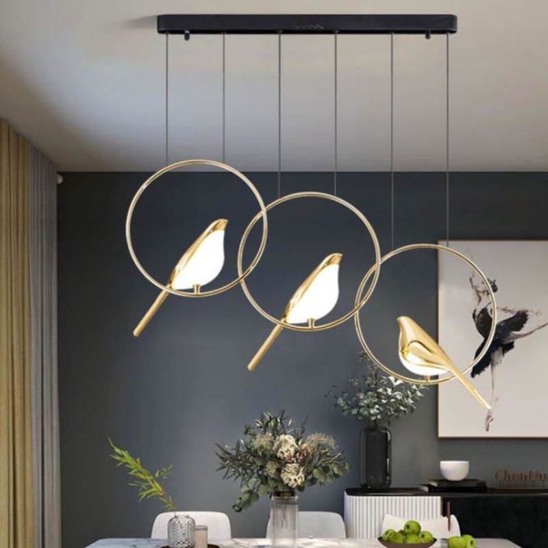 Foyer Restaurant LED Chandelier Gold Magpie Bird Home Decoration Lighting Nomi Chandelier(WH-MI-199)