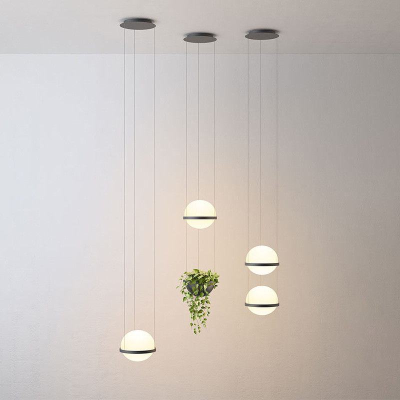 Led plant pendant light glass ball lamp creative Art pendant lamp country restaurant cafe bar suspension Lamp(WH-AP-125)