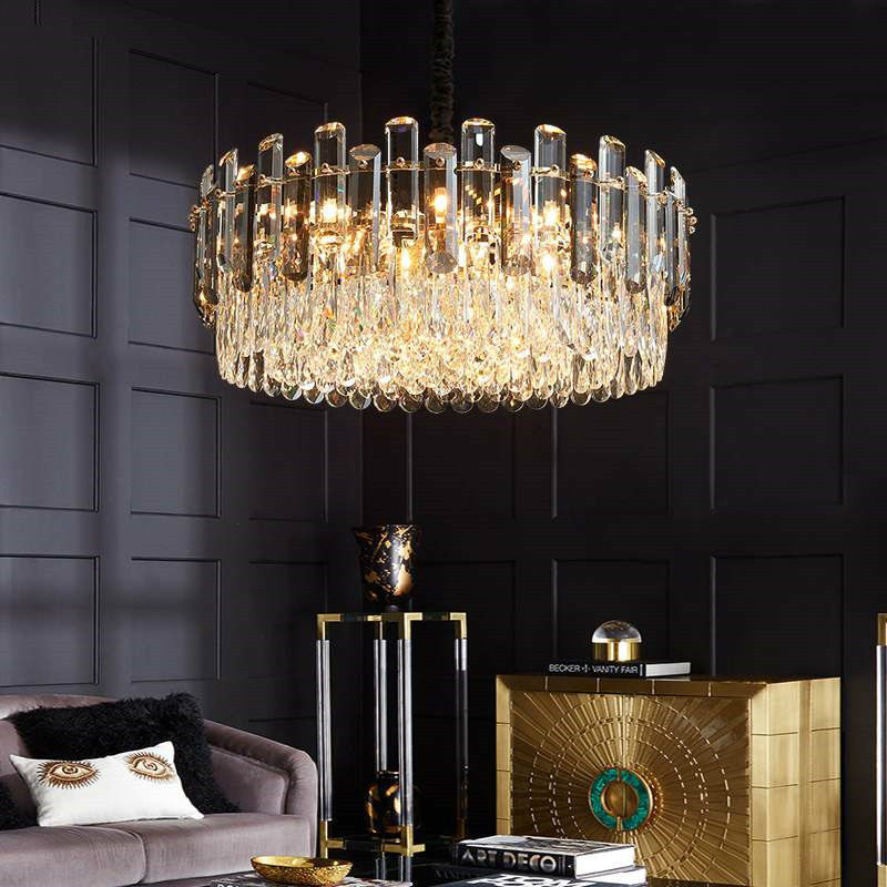 Modern Luxury Living Room Round K9 Led Pendant Lamp Led ceiling light chandelier(WH-MI-310)