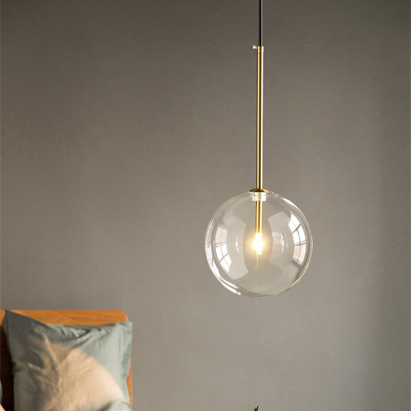 Post-modern Clear Glass Pendant Lights Dimmable G4 Dining Room Led Suspend Lamp Gold/Chrome Led Pendant Light(WH-AP-196)