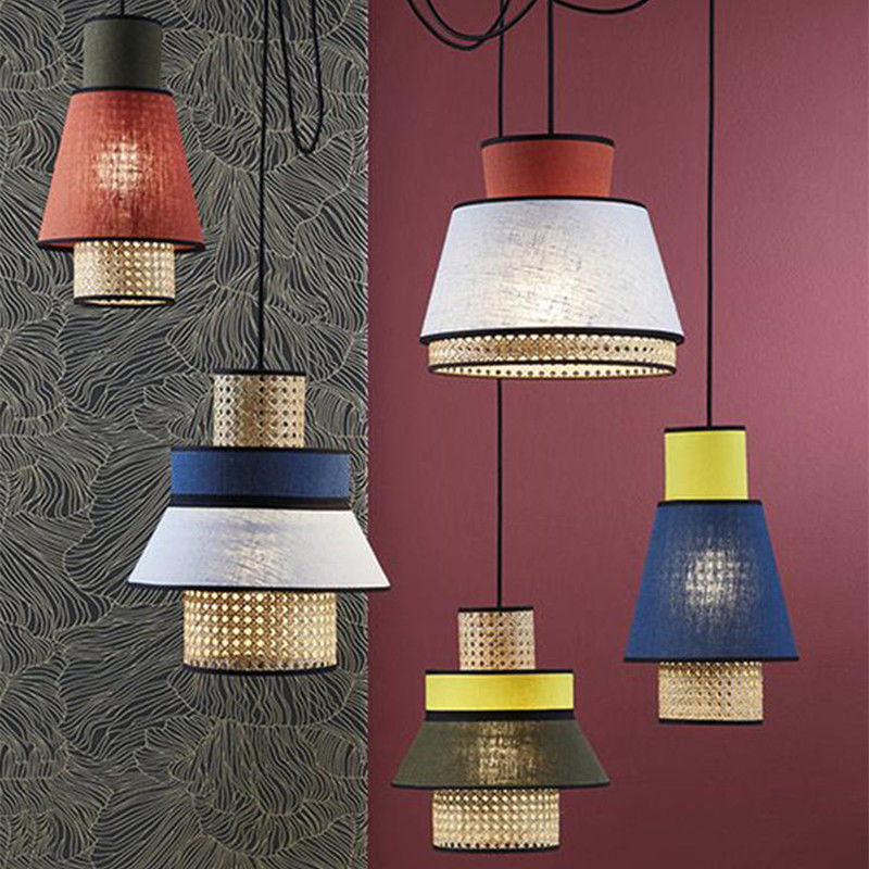 Nordic Bamboo Pendant Lights E27 New woven lamp for Dining Living Room Kitchen Office Shop Suspended Lamp(WH-AP-202)