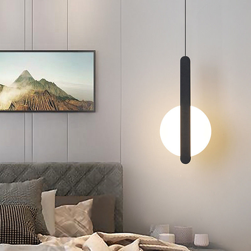 Nordic black Pendant Light Bedside Kitchen Modern trumpet lamp Bedroom Bedside Hanging Lamp Pendant lamp(WH-AP-205)