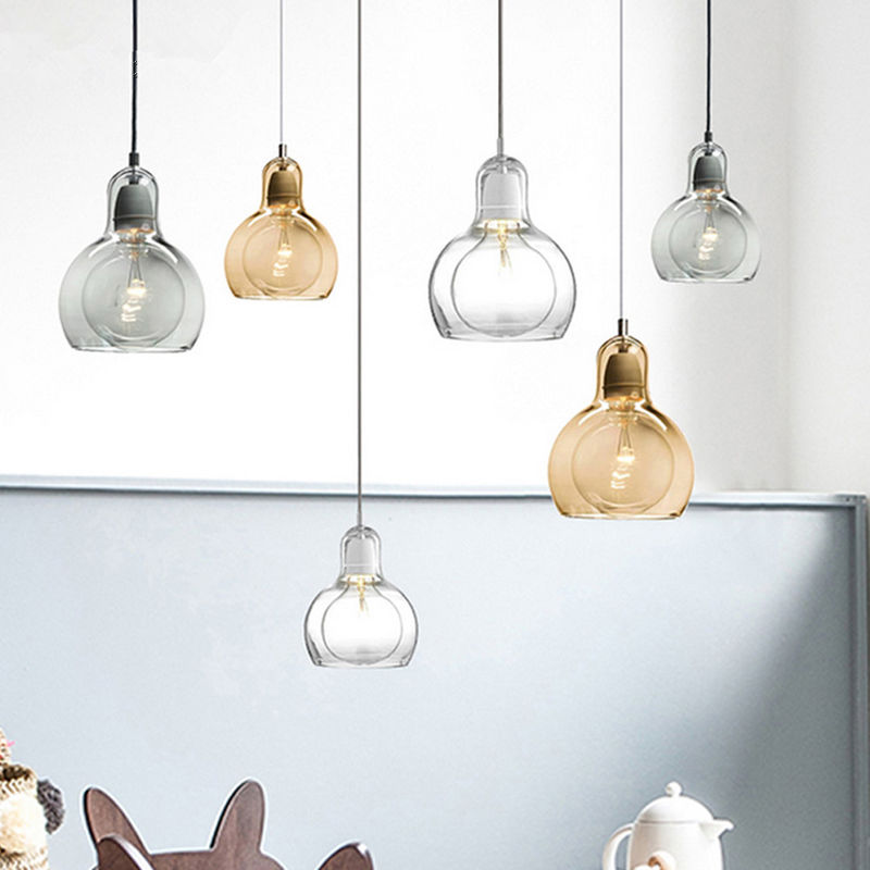 Nordic industrial lamp vintage Loft Pendant Lights Glass Pendant lamp Kitchen Dining Room Mega  Pendant Lamp(WH-AP-237