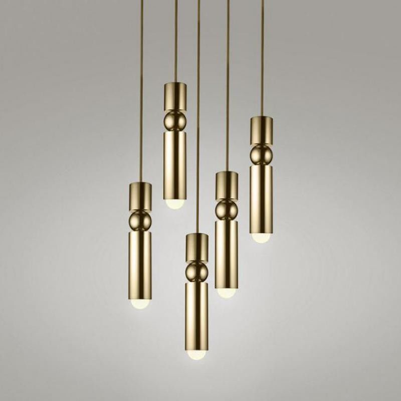 Nordic Simple Gold Pendant Light Loft Single long wire light Head Bedside Kitchen Drop Led Pendant Light(WH-AP-253)