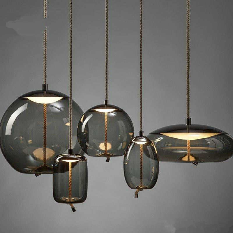 Scandinavian Glass Pendant Lights Bedside Nordic industrial Luminaria Deco Knot Pendant Lights(WH-AP-281)