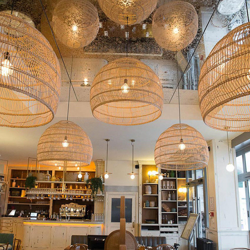 Chinese Style Handmake Lamp Loft woven pendant light Dining Room Home Decor Wicker Pendant Lamp(WH-AP-284)