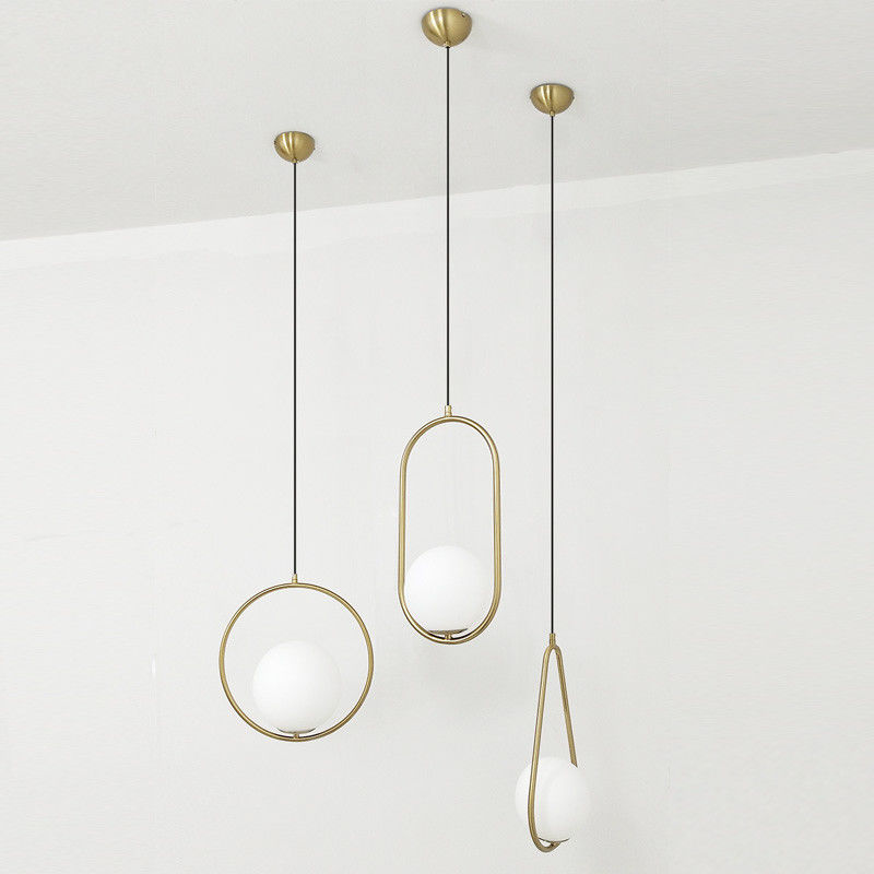 Nordic ball pendant lights Black Silver Gold metal lamp simple bar dining room Mila Pendant lamp(WH-AP-286)