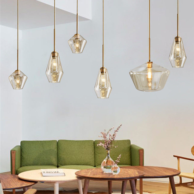 Post Modern linear Pendant Light Diamond Shape Konstanz Elegant Clear Glass Pendant Lamp(WH-AP-302)