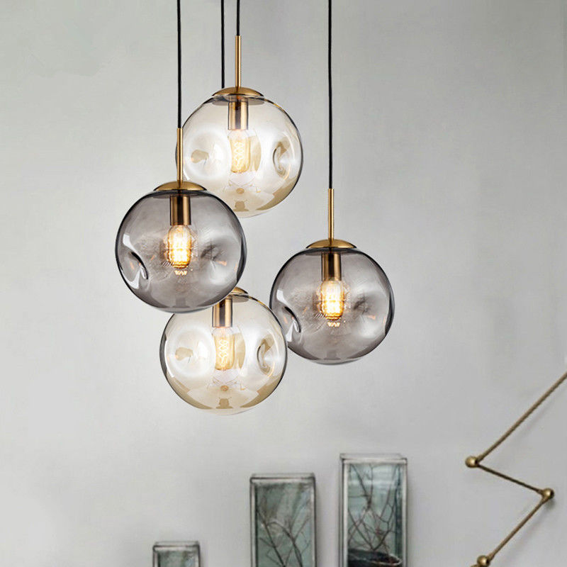 Nordic E27 colors Pendant Lamp restaurant Jozua Contemporary Spherical Glass Shade Pendant Lamp(WH-AP-304)