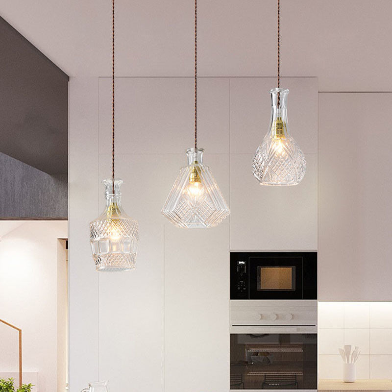 Creative Retro Pendant Light For Bar Living Room Bedroom Freya Classic Elegant Carved Glass Pendant Light(WH-AP-321)
