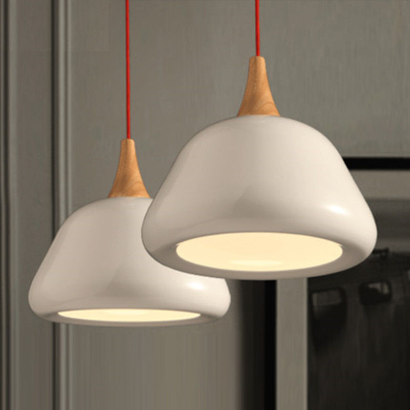 Simple wood pendant lamp with Werner Scandinavian Wood Top Rounded Trapezium Pendant Light(WH-AP-332)
