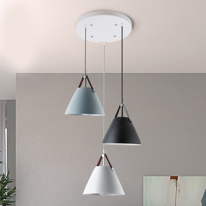 Vintage Pendant Light Coffee Petronilla Strapped Cone Contemporary Pendant Light(WH-AP-336)