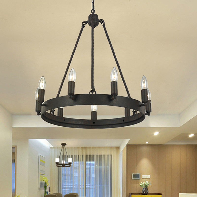 Vintage Chandelier Loft For Living Room Bedroom Kitchen Indoor LED Nordic Retro iron chandelier(WH-VP-80)