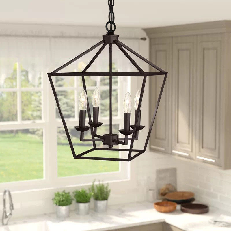 American Wrought Iron chandelier Garden Hall Lamp Kitchen Corridor Retro farmhouse chandelier(WH-VP-89)