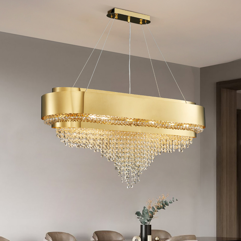 Chandelier Modern Kitchen Lamp Dining Room Home Decoration Suspension Luminaire Rectangle pendent lighting(WH-CY-171)