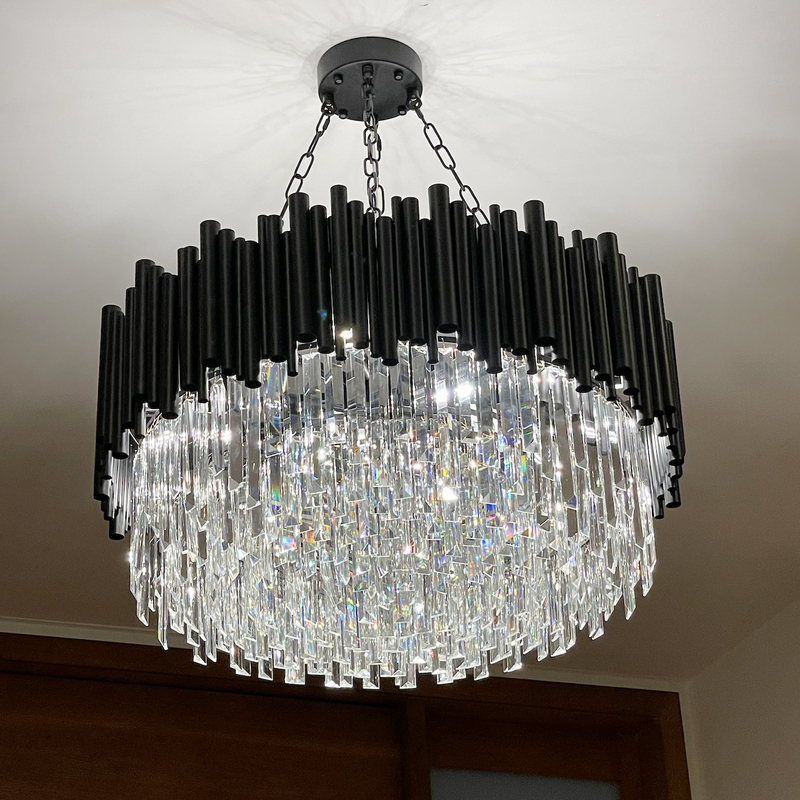 Black Light Round Kitchen Living Room Round Black Ceiling Chandelier(WH-CY-174)