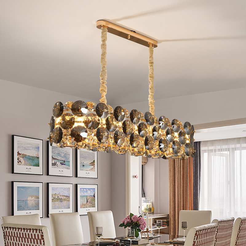 Modern smoke gray crystal chandelier in the living room contemporary chandelier(WH-CY-191)