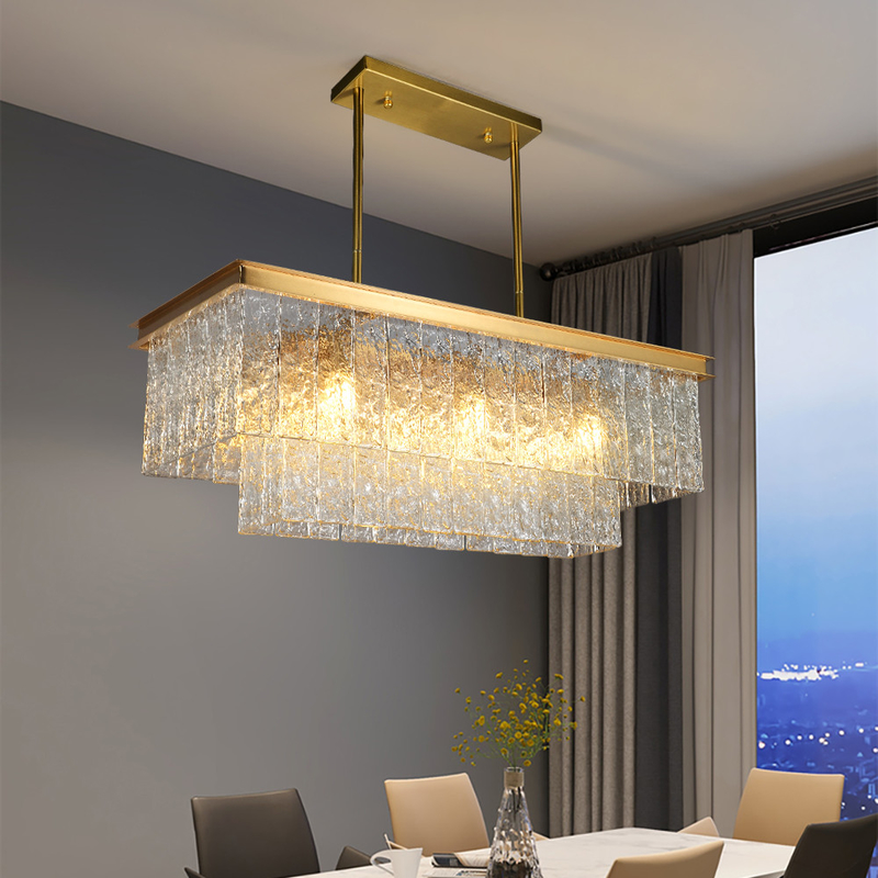 Rectangle Kitchen Chandeliers Frosted Glass Lamp Living Room Bar european chandelier(WH-CY-197)