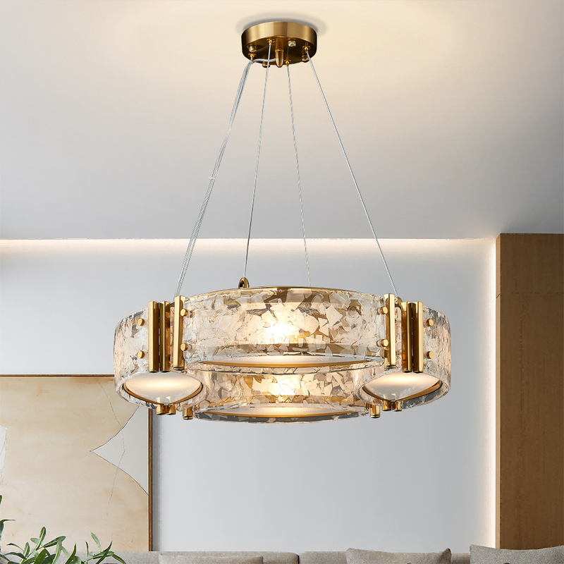 Modern living room home decor kitchen round glass hanging lamp nordic chandelier lighting(WH-MI-316)