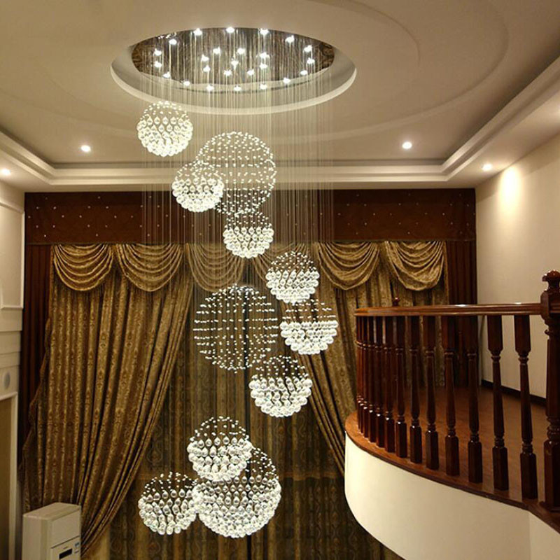 Long Crystal Chandelier Lighting Lustres Lampadari Modern Stage hallway light(WH-NC-24)