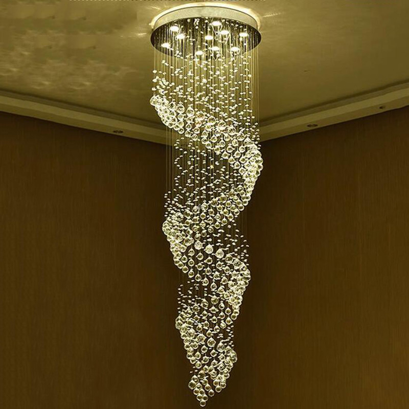 Manggic Modern Crystal Chandelier For Spiral Interior Design kitchen hanging light(WH-NC-26)