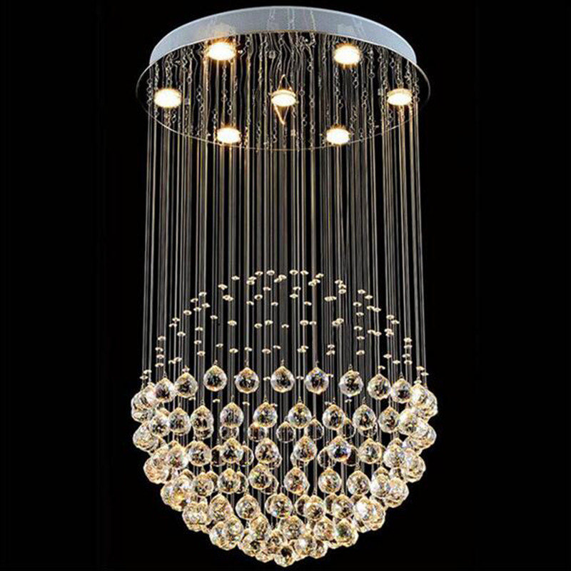 Modern K9 Large LED SphericLiving Room Crystal Chandeliers Round Large Chandelier(WH-NC-28)