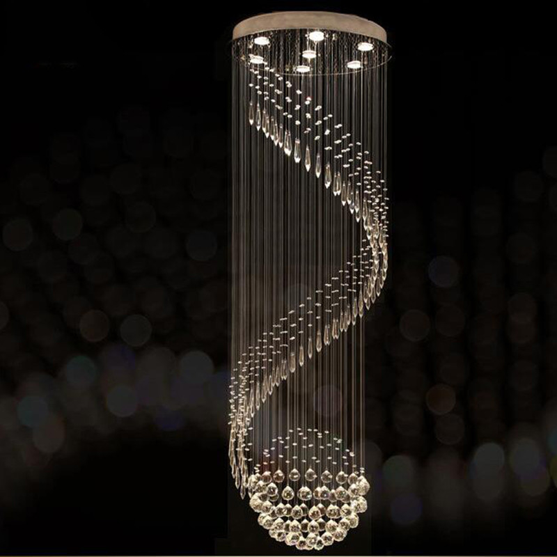 Modern Crystal Chandelier For Spiral Design LED Luxury Crystal Lamp(WH-NC-35)