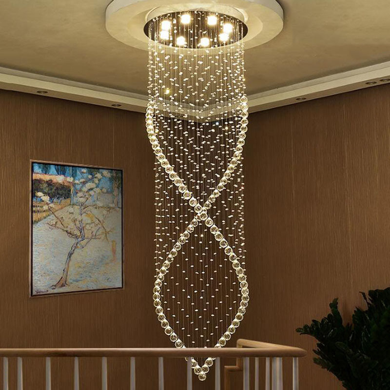 Modern Crystal Chandelier Light Stairs LED Crystal Chandelier for Villa Hall Drop light(WH-NC-36)