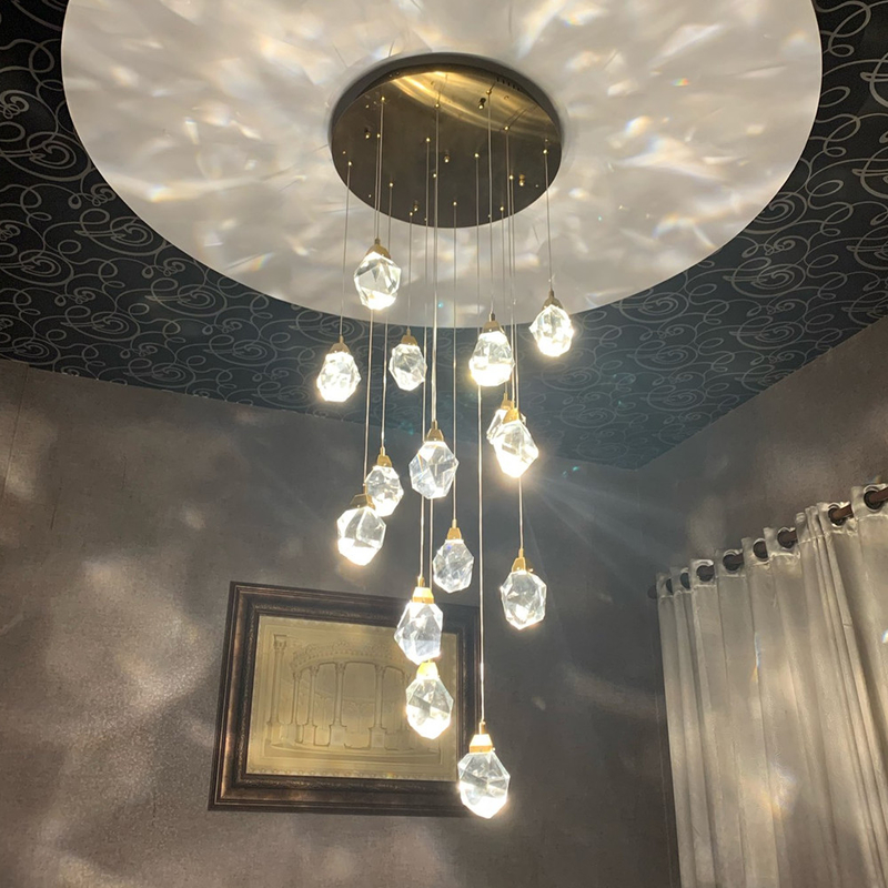 Modern diamond crystal pendant lights living dining room bedroom kitchen indoor lighting(WH-NC-44)
