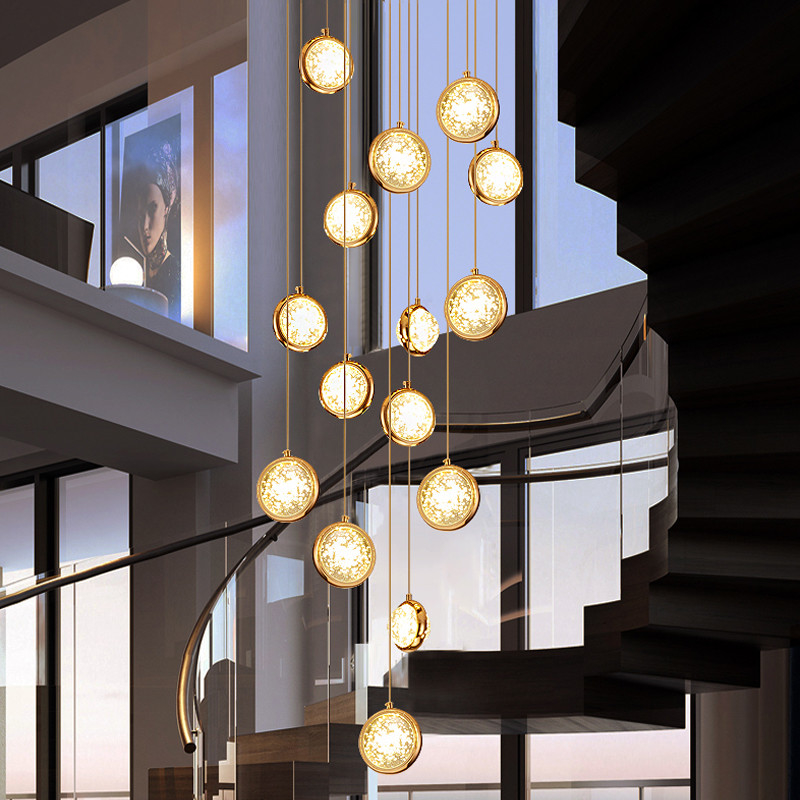 New modern pendant light loft for living room ball crystal villa scandinavian chandelier(WH-NC-63)