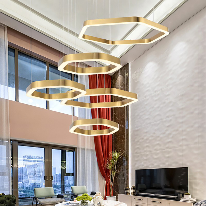 Modern Led Chandelier Gold Living Room Lamp Simple Creative Gold Chandelier(WH-NC-68)