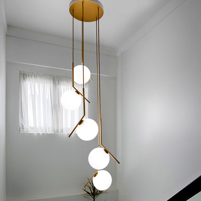 Long Pendant Lamp Modern Nordic Spiral Stair Hanging Light Dining Living Room Hotel Chandelier（WH-NC-69)