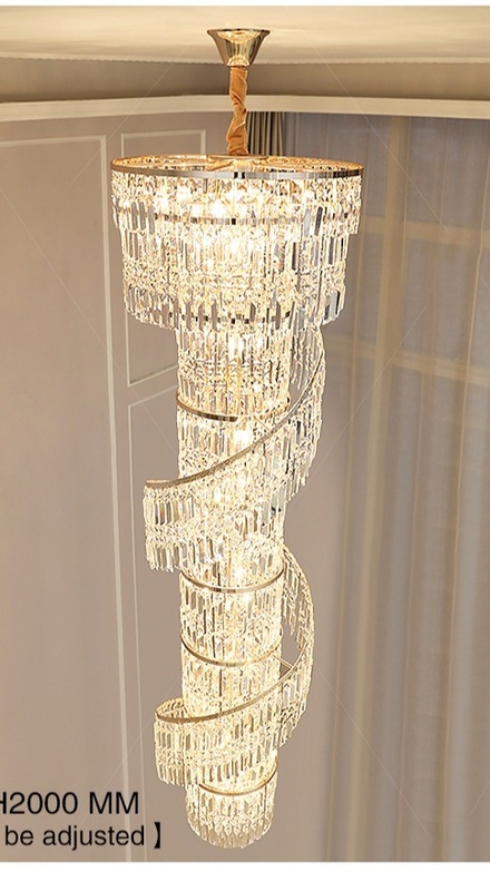 New Design Living Room Crystal Lights Villa Lobby modern staircase chandelier(WH-NC-86)