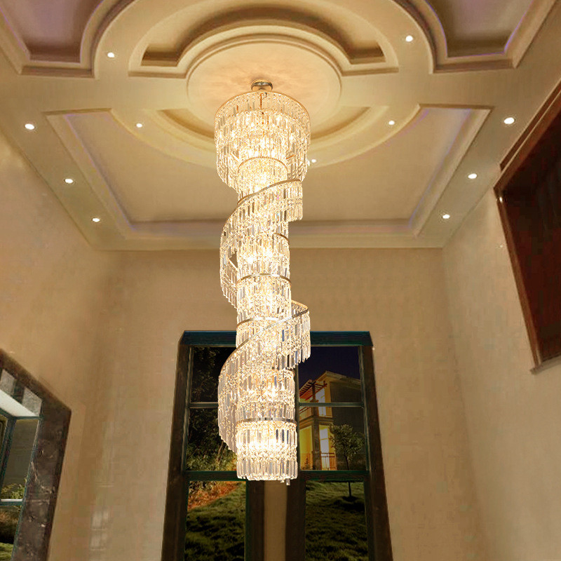 Luxury crystal chandelier duplex building hollow living room lamp large chandelier(WH-NC-91)