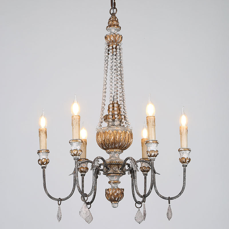 Wood chandeliers lighting french bedroom suspended lights(WH-CI-118)