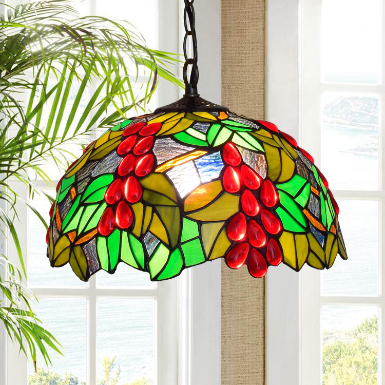 European Retro Tiffany Colorful Glass Chandelier Bar Restaurant Chandelier(WH-TF-21)