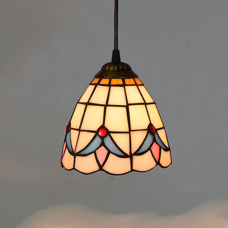 Retro Pendant Lights Stained Glass Lighting Mediterranean Hanging Lamp(WH-TF-23)