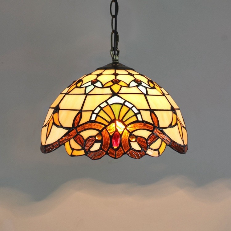 European retro creative Tiffany stained glass chandelier living room dining room industrial lamp(WH-TF-32)