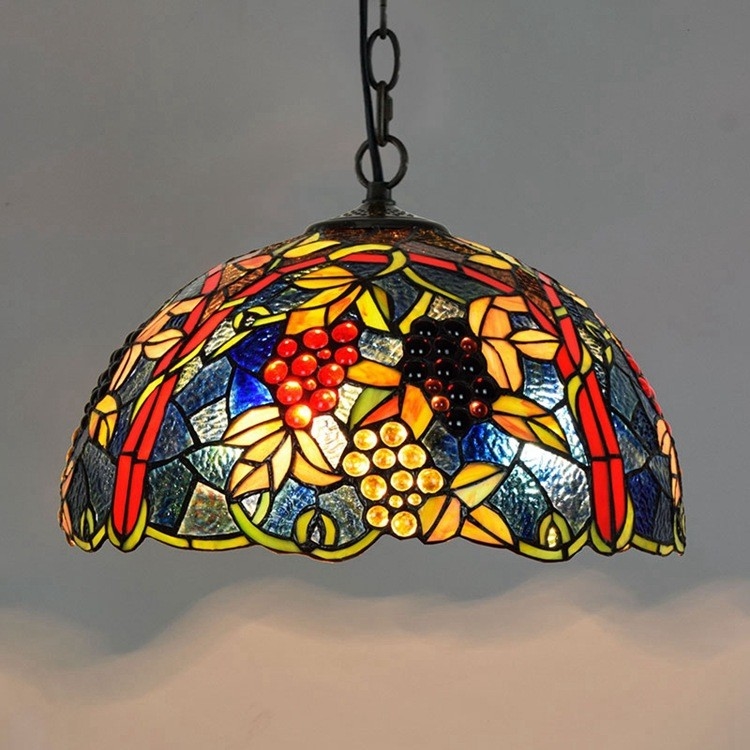 European creative Tiffany colored glass living room dining room bedside chandelier（WH-TF-46）