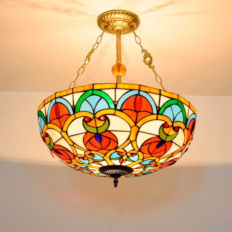 European Mediterranean style Tiffany chandelier ceiling lights gold(WH-TF-49)