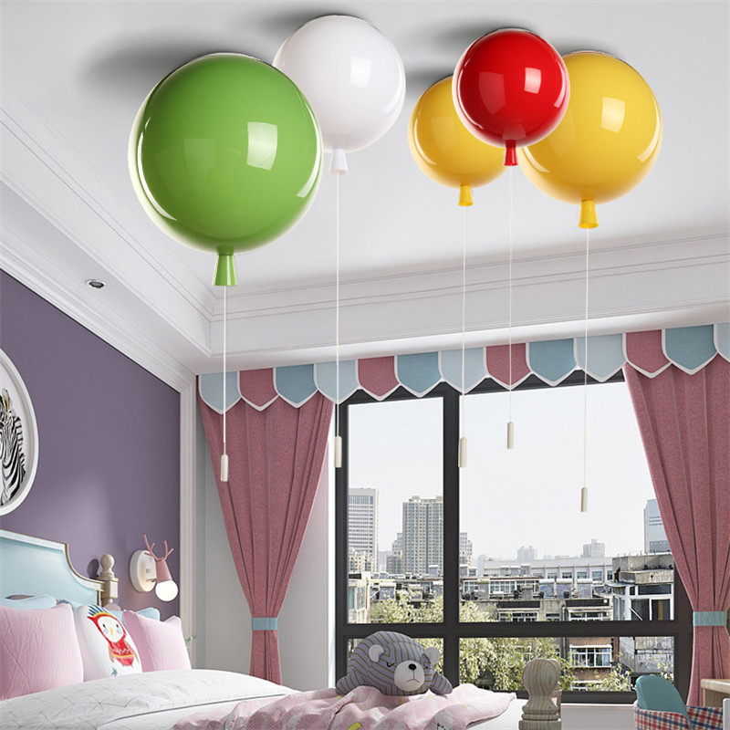 Modern 5 colors Kids acrylic ceiling light fixtures Kids Room home decor Children balloon lamp(WH-MA-161)