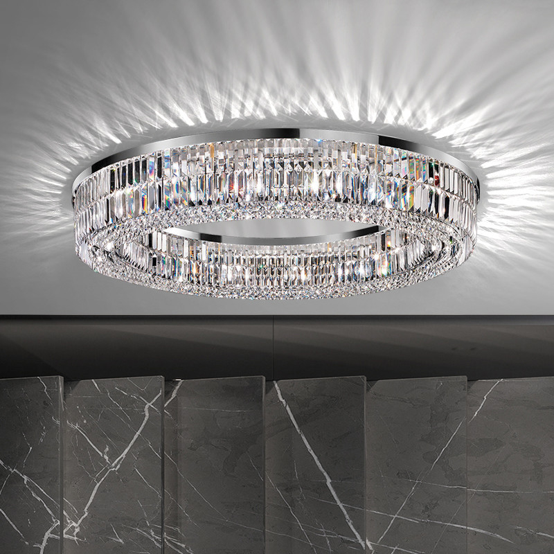 Modern Living Room Foyer Sitting room Chandeliers Round Chrome Sliver Ceiling lights(WH-CA-57)
