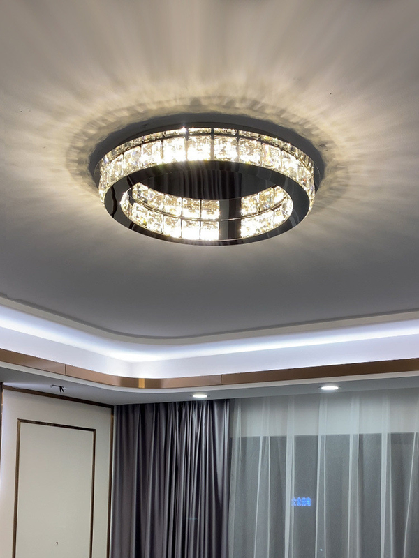 Modern Living Room Lamp Dining Room Led Ceiling Lamp Black Round Crystal Lamp(WH-CA-59)