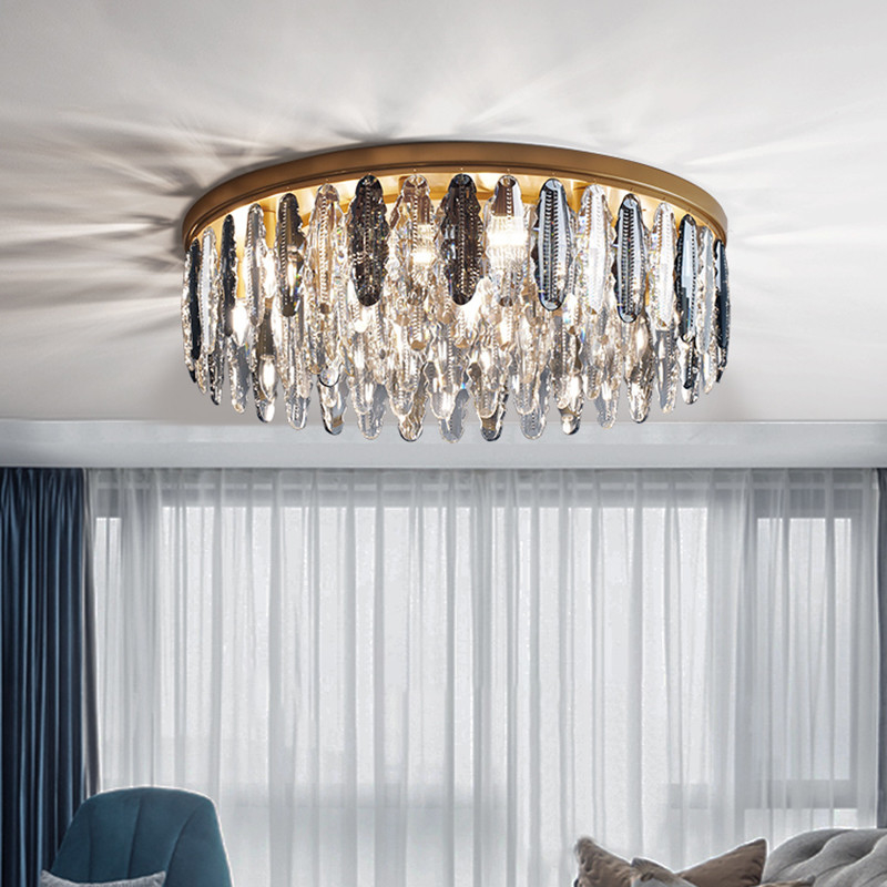 Modern gold ceiling chandelier for bedroom round hanging lamp kitchen fixtures(WH-CA-69)