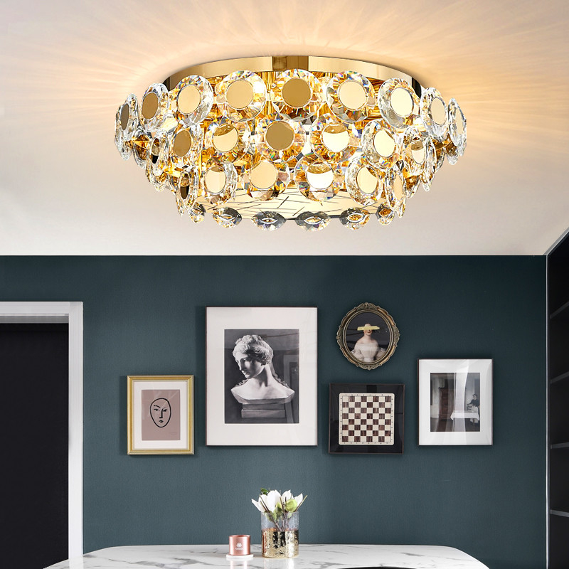 Modern LED Crystal Chandelier Luxury Gold Lustres round chandelier crystal lighting(WH-CA-73)