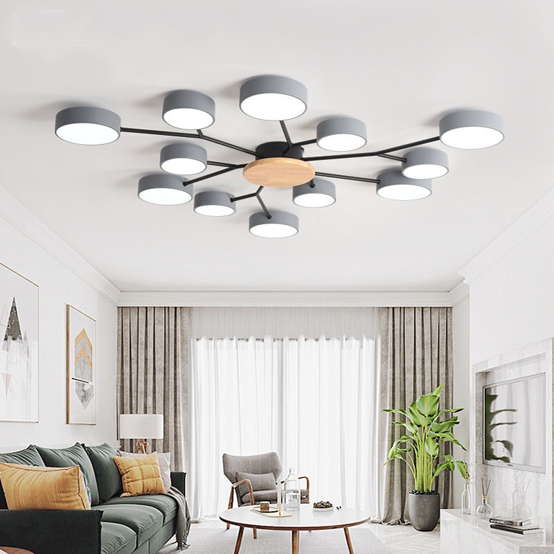 Modern living room LED lamp Nordic style bedroom LED wood ceiling flush mount light(WH-WA-15)