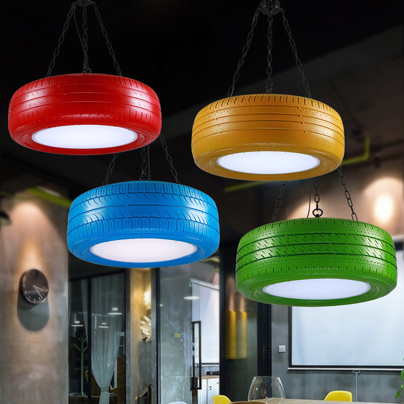 Loft Industrial Wind Tire Pendant Light Color LED Lamp Bead Hanging retro chandelier(WH-VP-132)