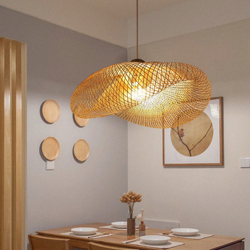 Handmade bamboo weaving art lamp bamboo art dining room bedroom bamboo rattan light(WH-WP-38)