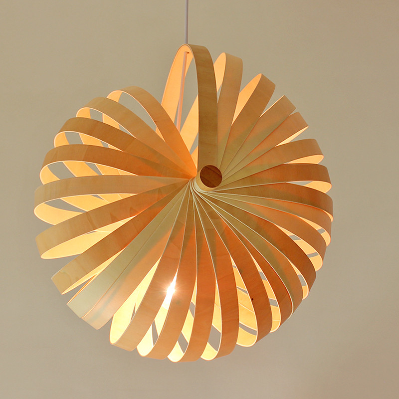Nordic solid wooden chandelier Living room Bedroom bamboo pendant light(WH-WP-39)